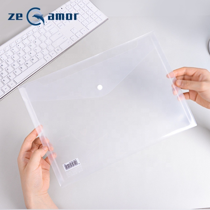 Zeamor A4 Size Logo Customized Design Plastic Blue Clear Paper File Covers Folder