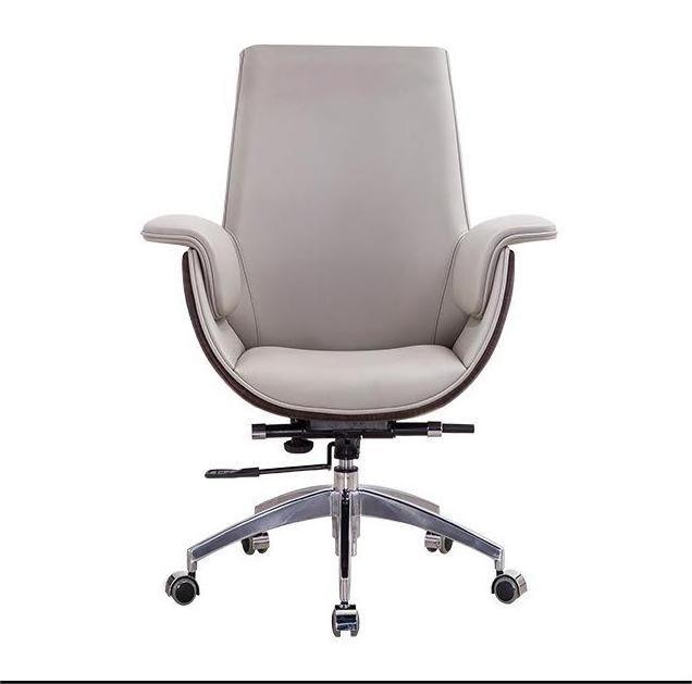 China Wholesale Lifting Swivel White Luxury Real Genuine Leather Wooden Boss Office Chair