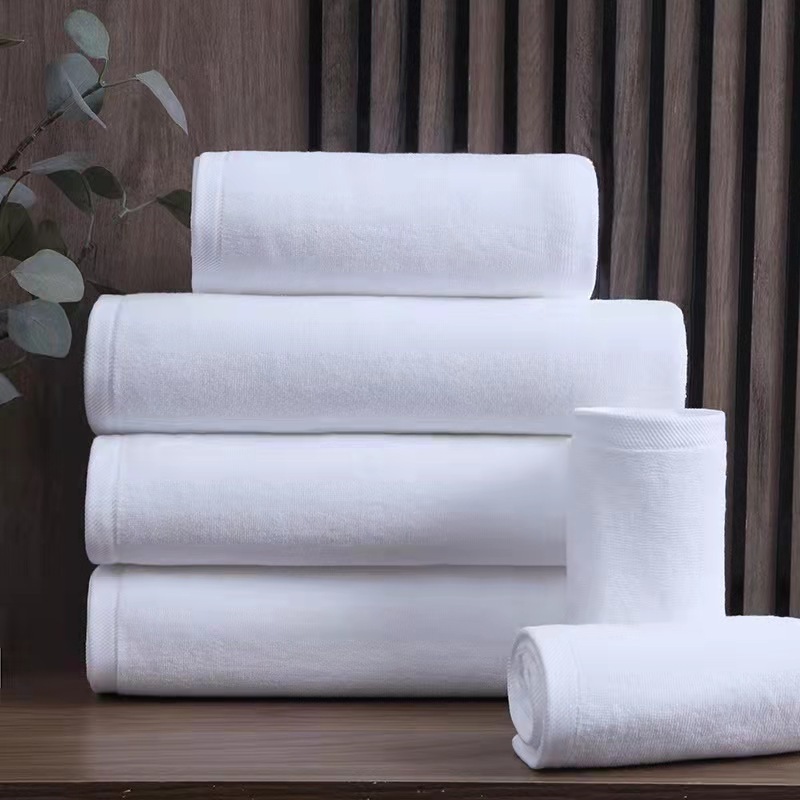 Hotel Towels Luxury Set 100% Cotton Bathroom Towels 70*140 500gsm 32s Yarn White Soft Face Towel Custom Logo And Size