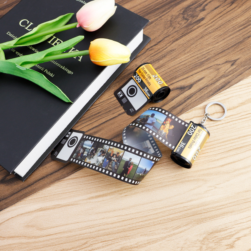 Mother Day Gifts Creative Photo Roll Film Keychain Personalized Custom Photo Album Keychain