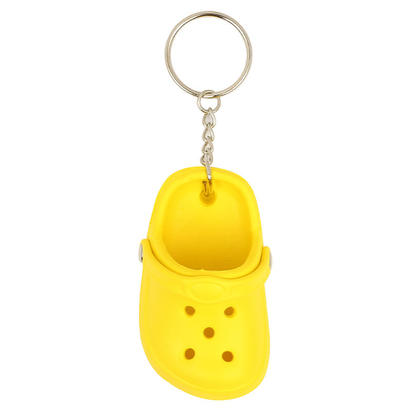 wholesale personalized slippers couple key chain ring car bag pendant mini croc shoe charms keychain