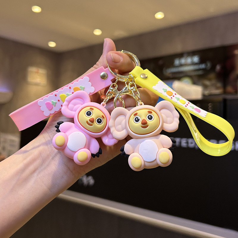 Cartoon Big Ear Monkey Keychain Russian Cheburashka Monkey Baby Doll Hanging Ornament Monkey Doll Backpack Car Pendant