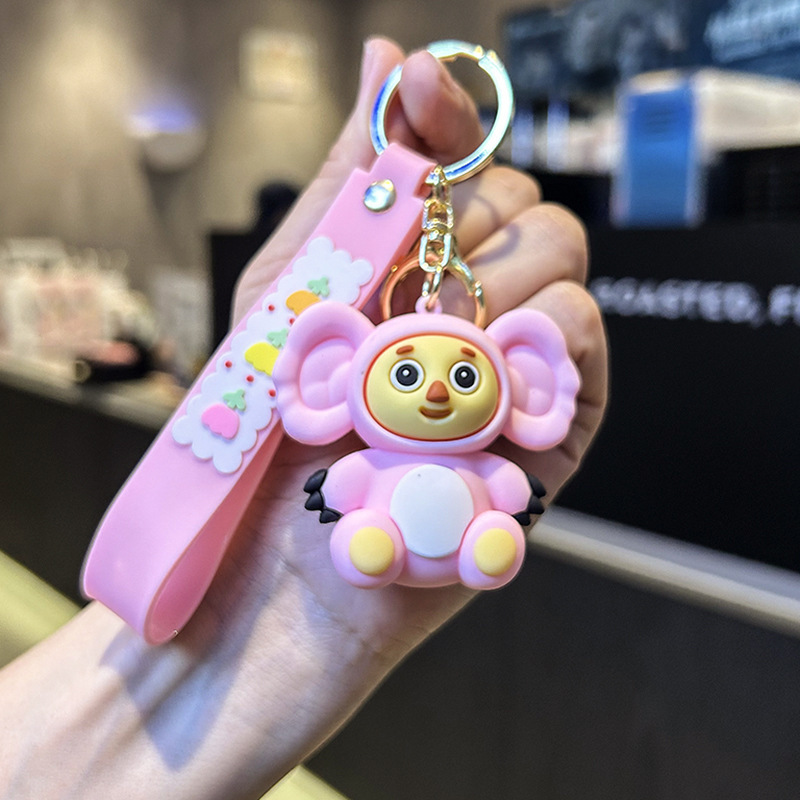 Cartoon Big Ear Monkey Keychain Russian Cheburashka Monkey Baby Doll Hanging Ornament Monkey Doll Backpack Car Pendant