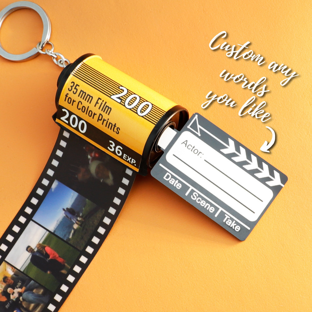 Mother Day Gifts Creative Photo Roll Film Keychain Personalized Custom Photo Album Keychain