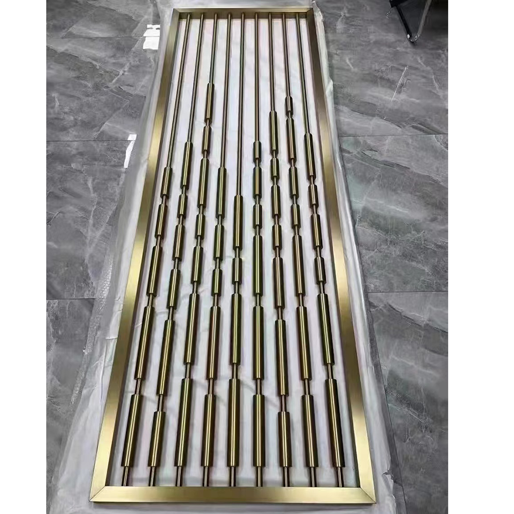 Hotel Guestroom Decoration Modern Glass Room Divider Stainless Steel Frame Glass Partition Wall