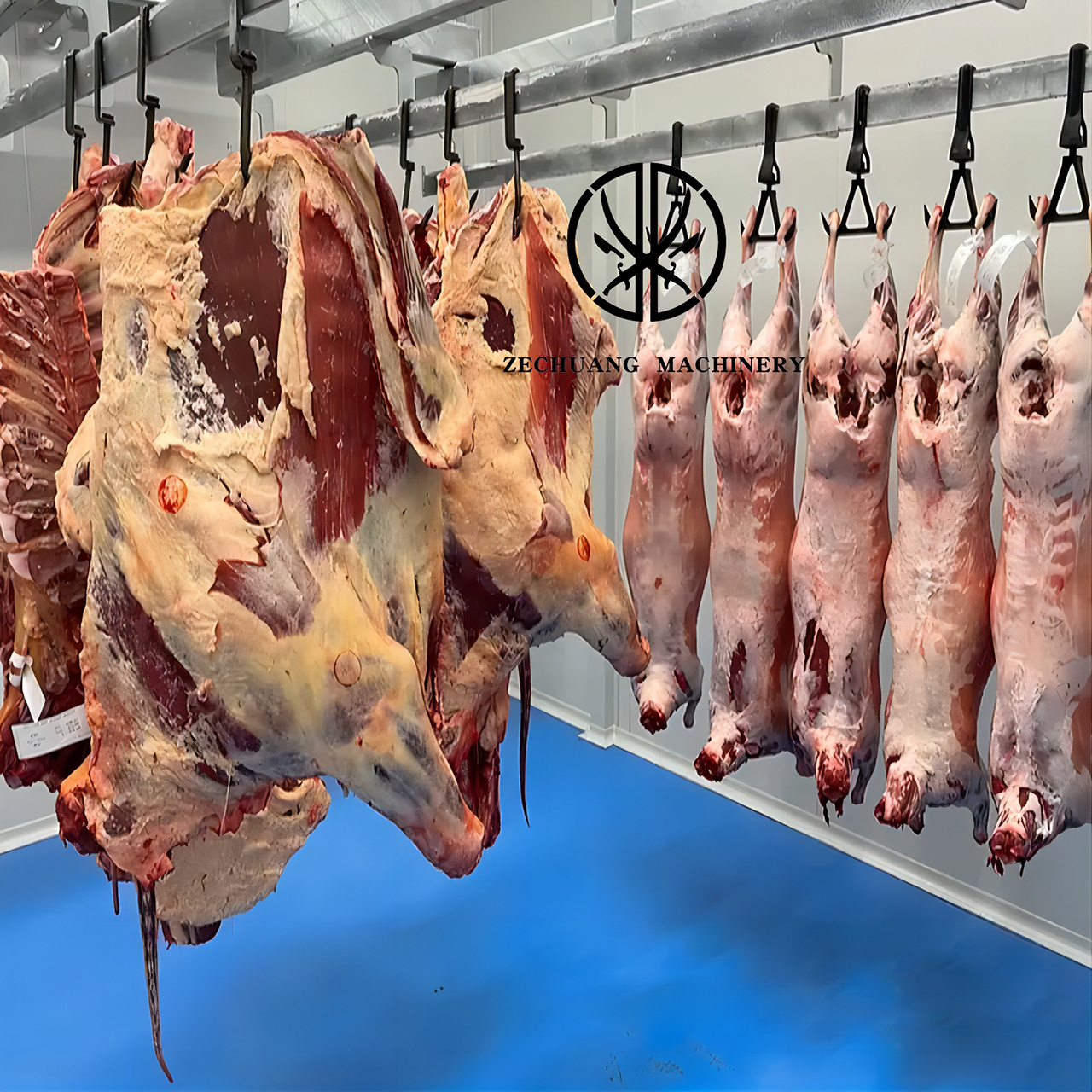 Professional Cattle Automatic Abattoir Equipment 50 - 100 Per Day Cow Slaughter Machine Bull Beef Meat Processing Machinery