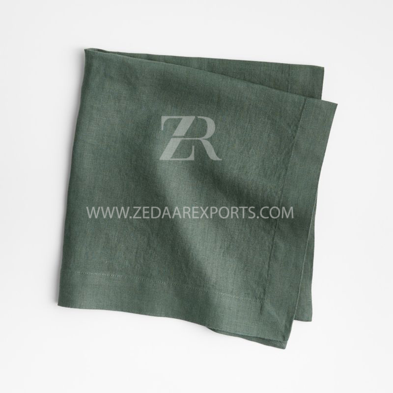 Cloth Linen Cotton Napkins in Bulk Plain Dyed Custom White Linen Customized Technics Logo Style Pattern Made By Zed Aar Exports