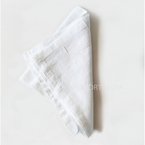 Cloth Linen Cotton Napkins in Bulk Plain Dyed Custom White Linen Customized Technics Logo Style Pattern Made By Zed Aar Exports