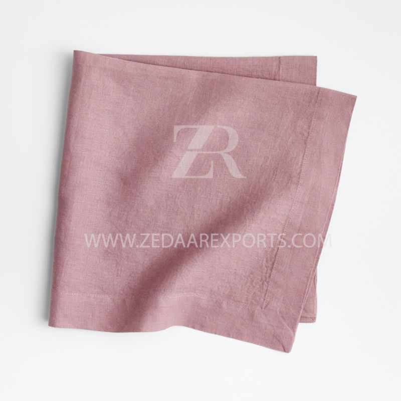 Cloth Linen Cotton Napkins in Bulk Plain Dyed Custom White Linen Customized Technics Logo Style Pattern Made By Zed Aar Exports