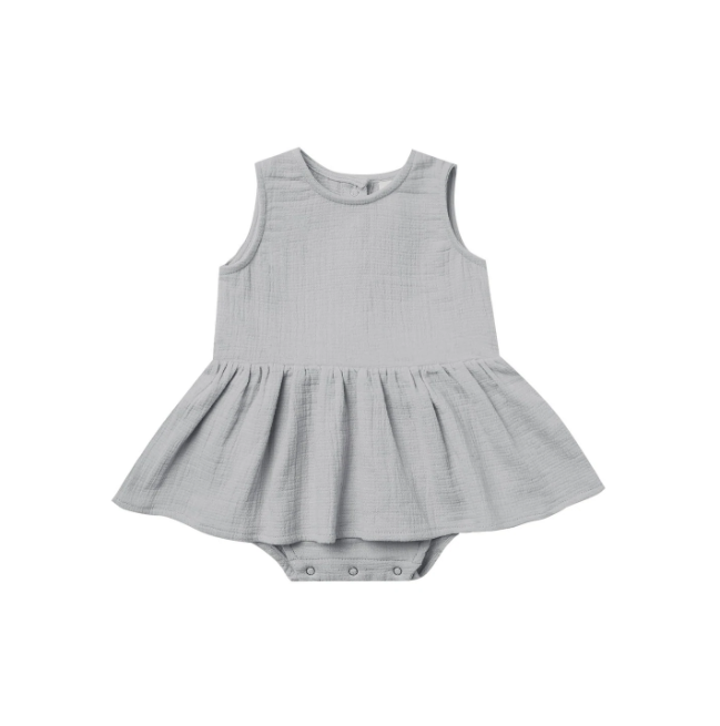 Wholesale quality infant baby cute romper solid color Muslin toddler tutu romper Summer sleeveless skirted tank romper