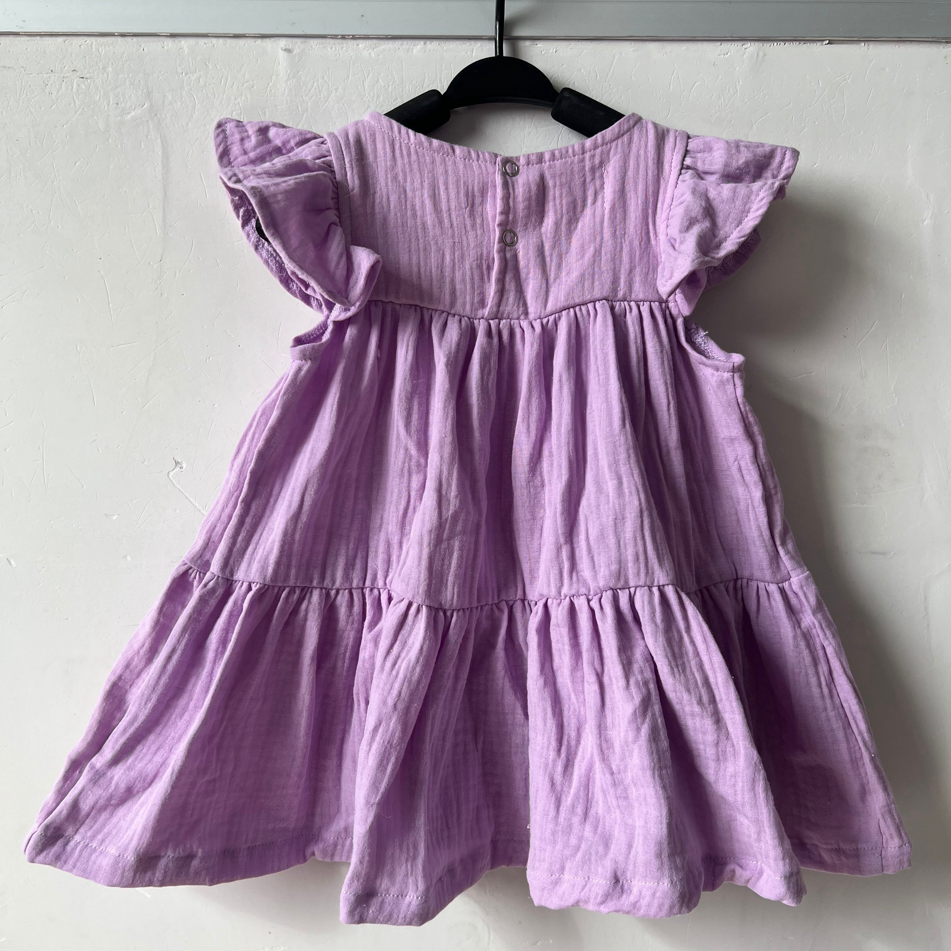 Summer cute girl pleated flyaway sleeve dress muslin cotton loose dress princess style dress kid outfit