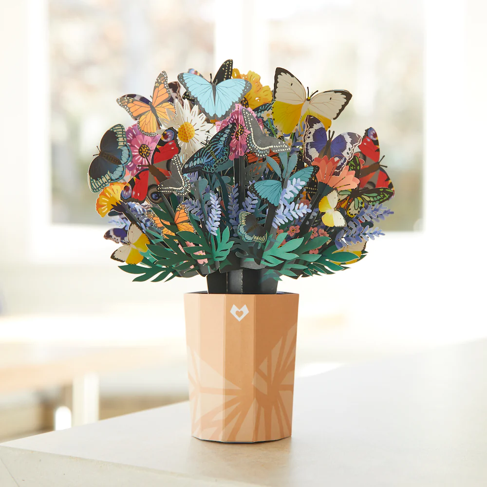 New Design Butterfly Bouquet Mother'day  3D Holidays Greeting Cards Flower Pop Up Card