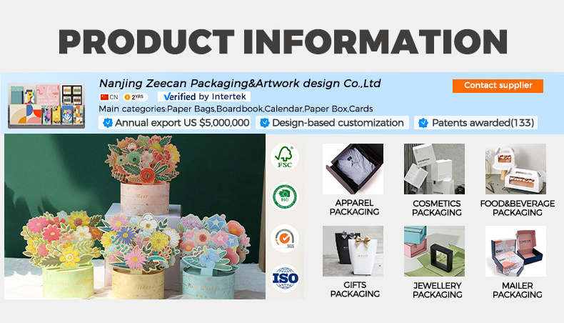 Zeecan Greeting Pop Up Card suppliers Luxury Funny mother's day 3D Custom Print Laser Cut 3d Invites pop up cards