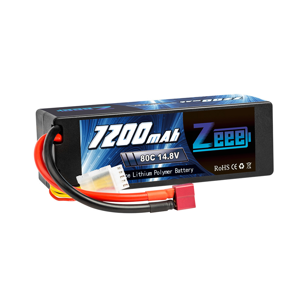 Zeee 4S Lipo Battery 14.8V  7200mAh 80C  Hard case with Deans Plug for RC Buggy Truggy Crawler Monster Car Boat Truck  Model