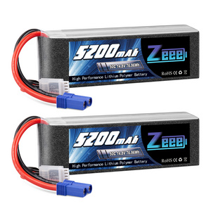 Zeee  Soft Case 14.8V Lipo Battery 4S 50C 5200mAh with EC5 Plug for RC HELI RC Buggy Truggy Crawler Monster Car Boat Truck