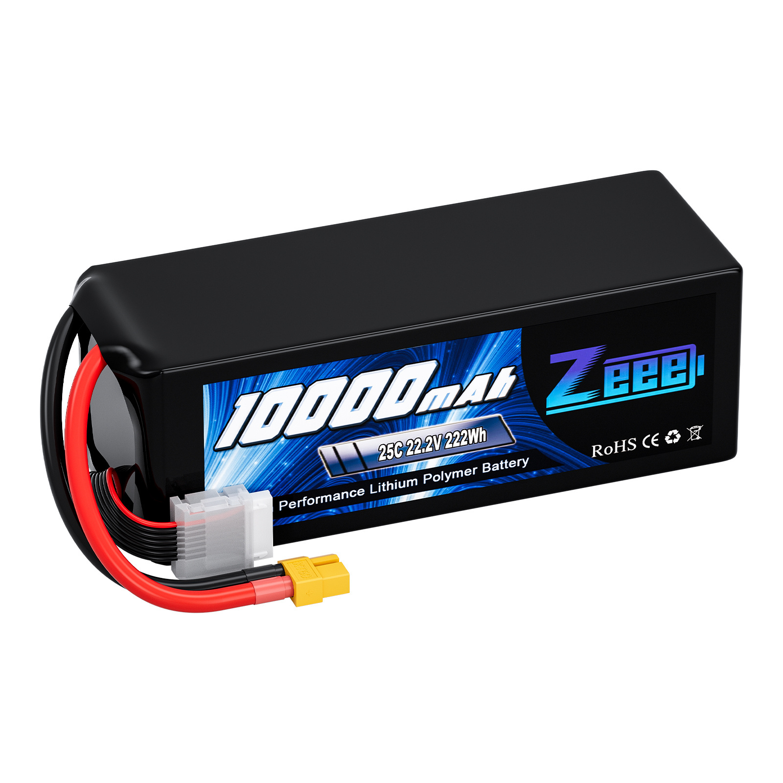 Zeee FPV Drone Battery 6S 10000mAh 25C 22.2V XT60 RC LiPo for Toys Boats Large Scale Airplane Drone Aircraft