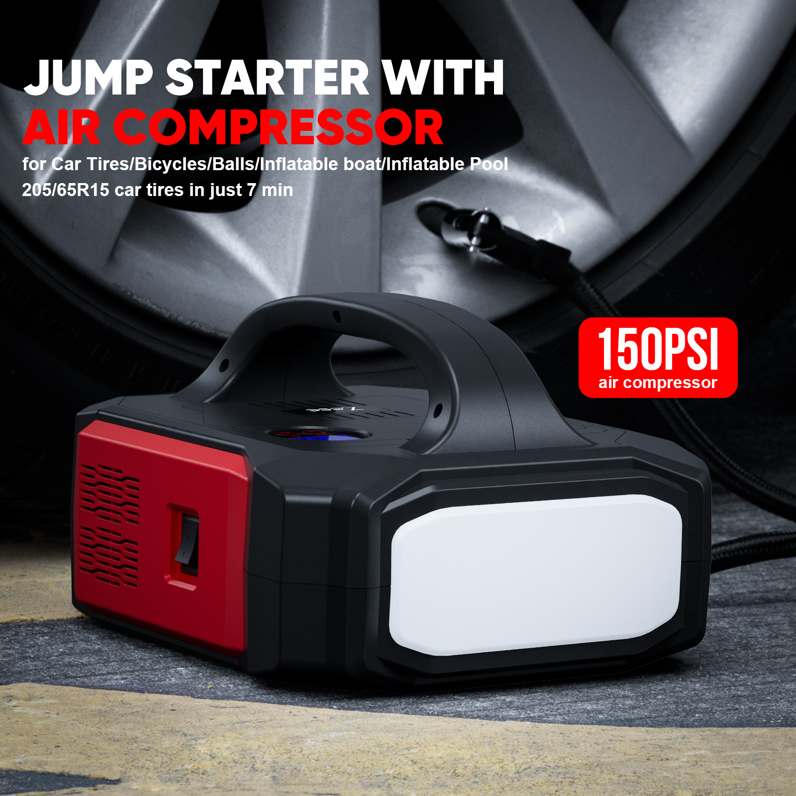 Car Battery Jump Starter and Tire Inflator 3000A 23800mah Car Emergency Tools car jump starter with air compressor