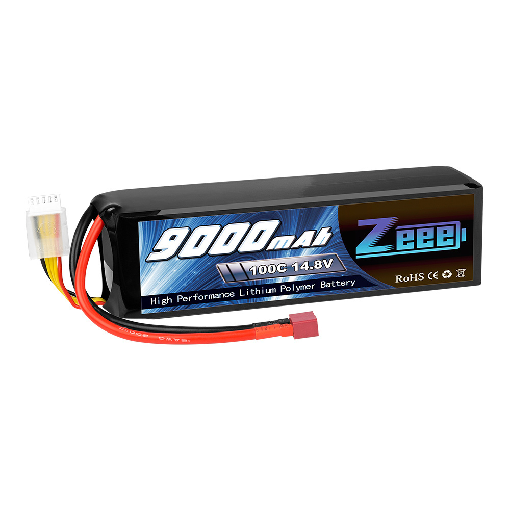 Zeee 4S 9000mAh 100C 14.8V RC Lipo Battery Deans T plugs for RC Car RC Truck Traxxas x-maxx