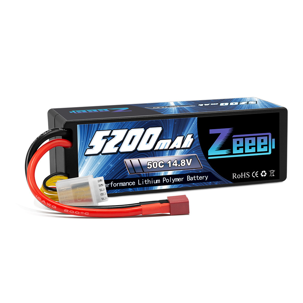 ZEEE 4S  Lipo Battery 14.8V 5200mAh 50C Hard case with Deans Plug for RC Buggy Truggy Crawler Monster Car Boat Truck  Model