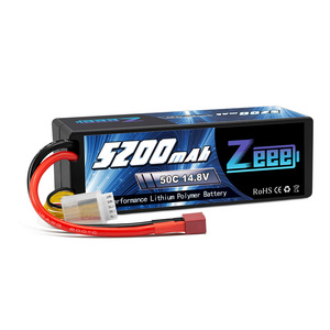 ZEEE 4S  Lipo Battery 14.8V 5200mAh 50C Hard case with Deans Plug for RC Buggy Truggy Crawler Monster Car Boat Truck  Model