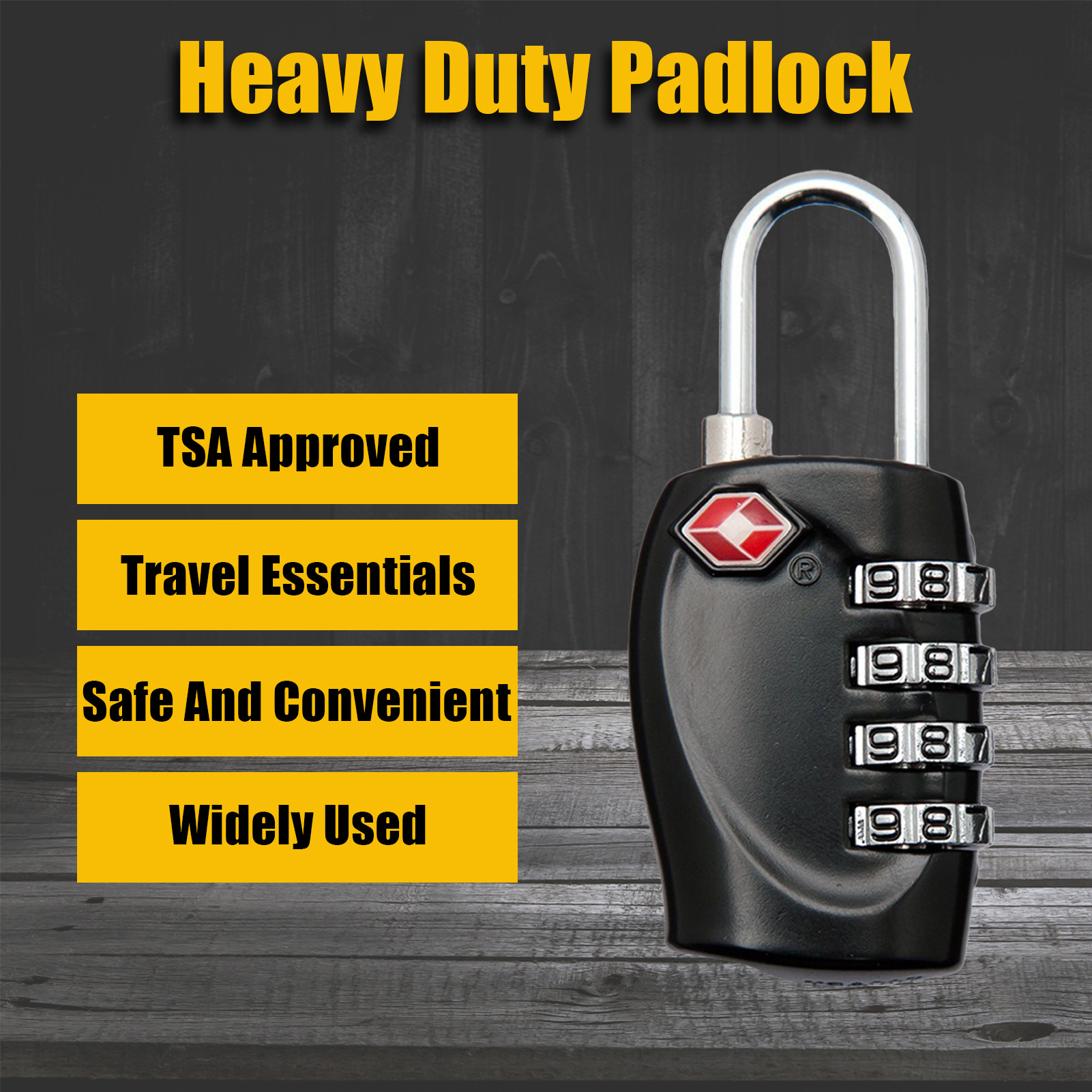 TSA Approved Gun Case Locks, 4 Digits Combination Padlocks for Firearm Travel  Hard Cases, Cut-Proof TSA Luggage Locks