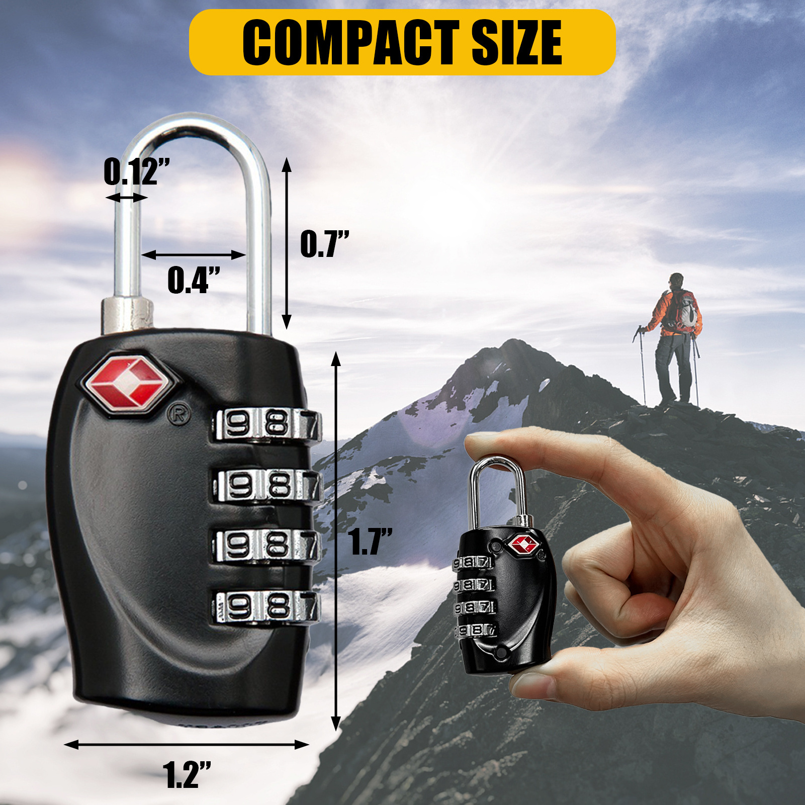 TSA Approved Gun Case Locks, 4 Digits Combination Padlocks for Firearm Travel  Hard Cases, Cut-Proof TSA Luggage Locks