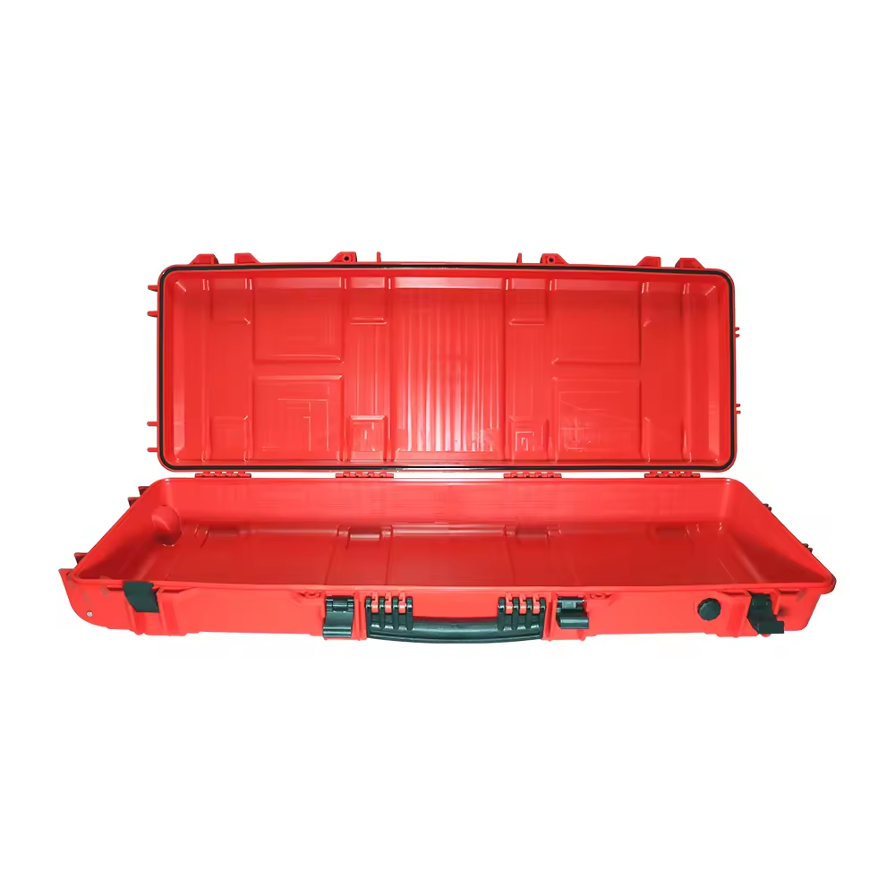 Best Long Gun Case Long Rolling Rugged Hard Plastic Case with customized color and foam