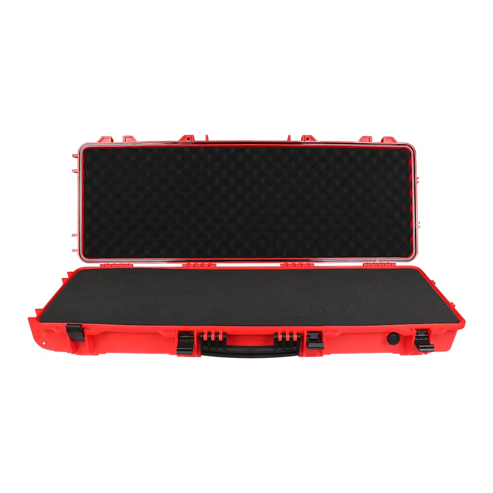 Best Long Gun Case Long Rolling Rugged Hard Plastic Case with customized color and foam