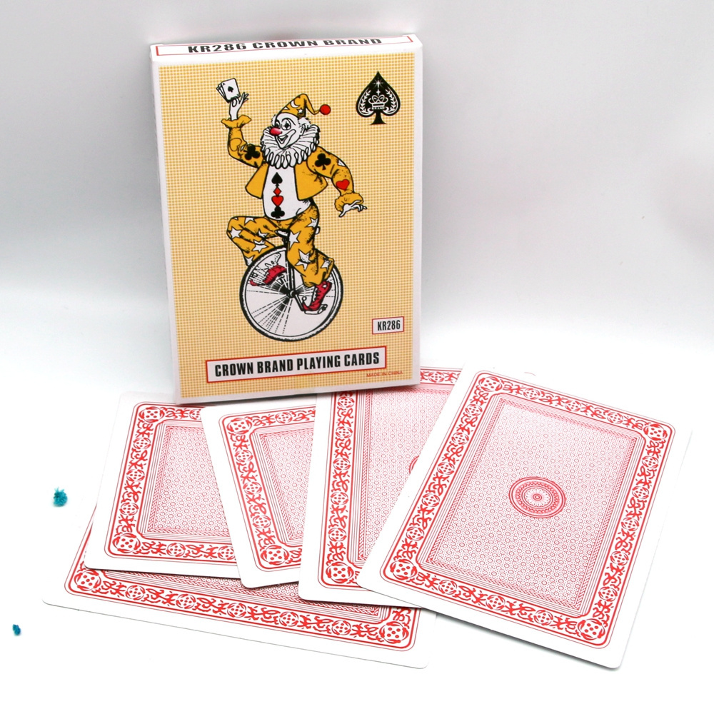 Factory wholesale custom high quality 4 times poker cards crown brand playing cards