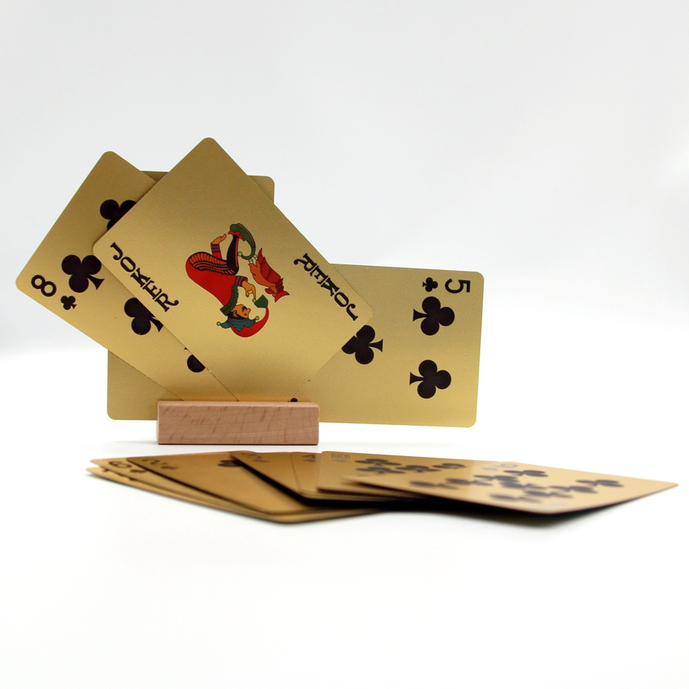 High quality factory custom waterproof golden playing cards leisure entertainment poker cards