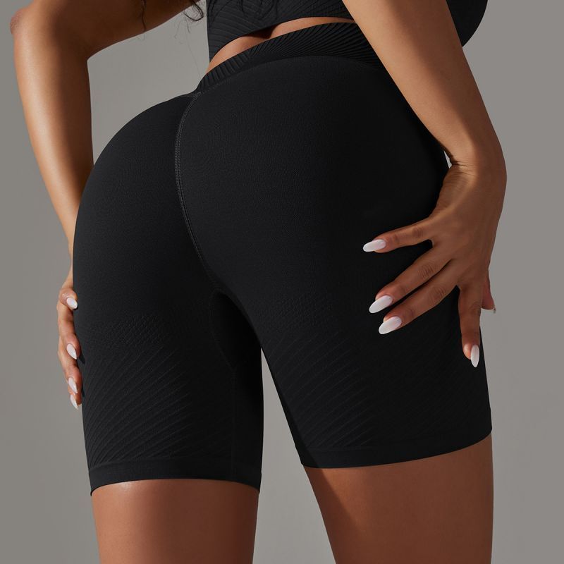 Seamless high-waisted hip lift sports shorts network red tight butt yoga pants quick dry training running fitness pants