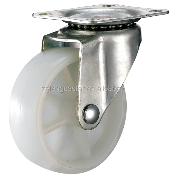 3inch light duty swivel plate caster with small polypropylene caster wheel