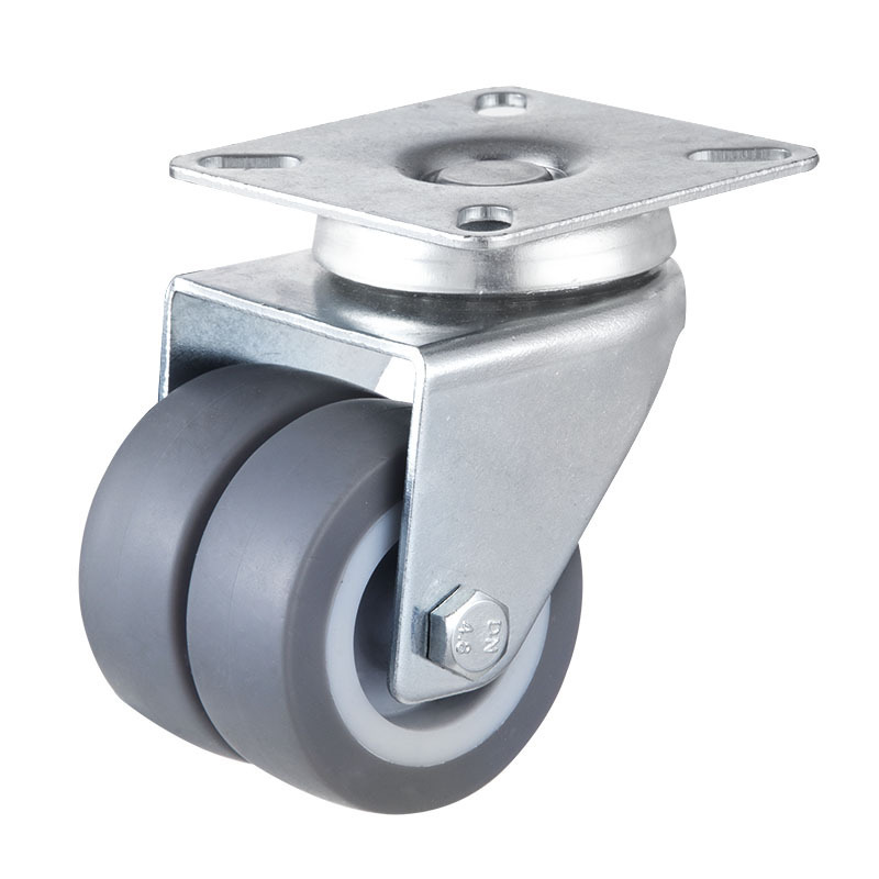 50mm Top plate dual TPR swivel furniture caster wheels