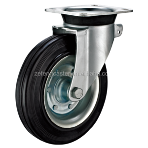 8inch Heavy duty Top Plate Swivel Rubber Caster Wheels