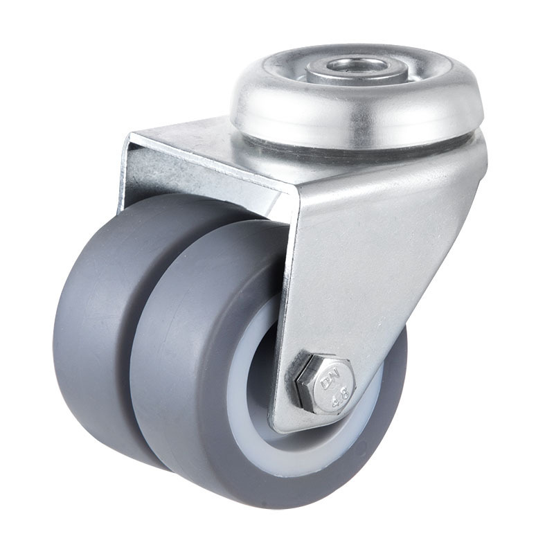 50mm Top plate dual TPR swivel furniture caster wheels