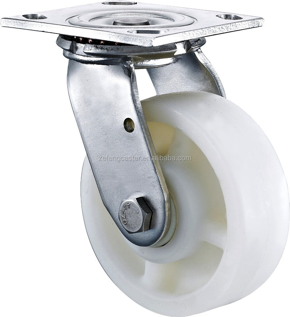 8 inch Heavy Duty Stainless Steel Nylon Swivel Caster Wheels