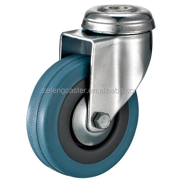 50mm light duty swivel grey rubber caster wheels with brake