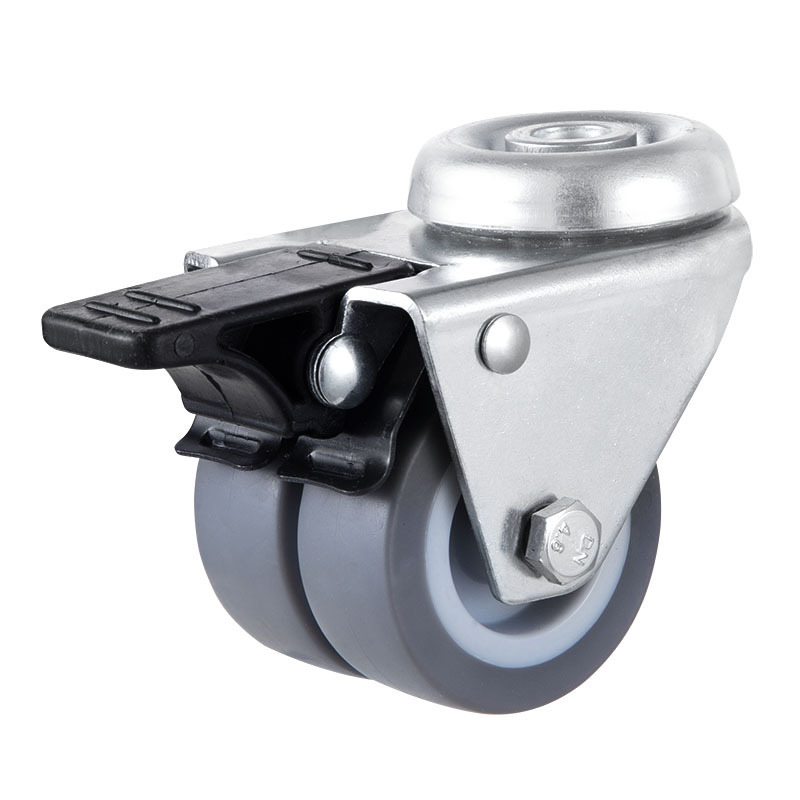 50mm Top plate dual TPR swivel furniture caster wheels