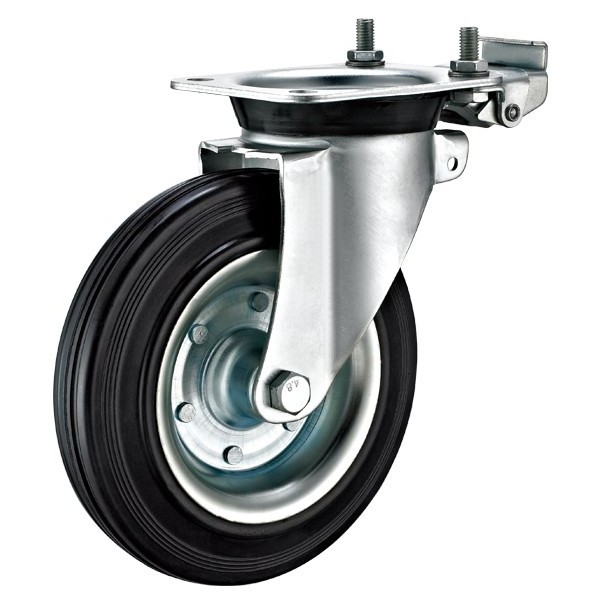 8inch Heavy duty Top Plate Swivel Rubber Caster Wheels