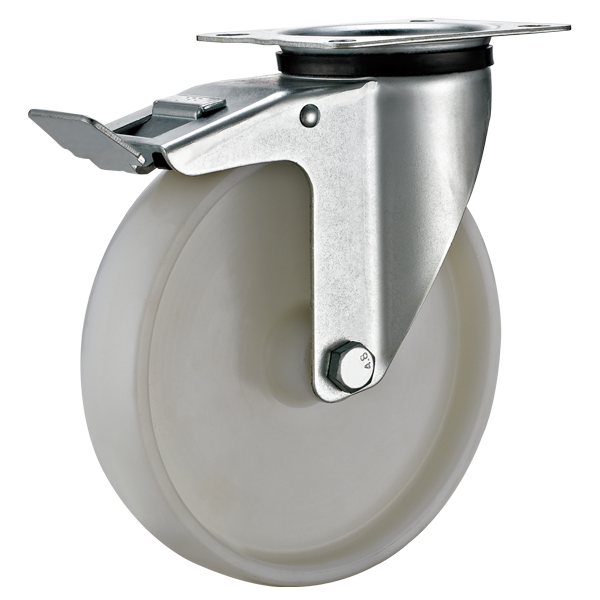 150mm Heavy Duty Swivel Stem PP caster with brake