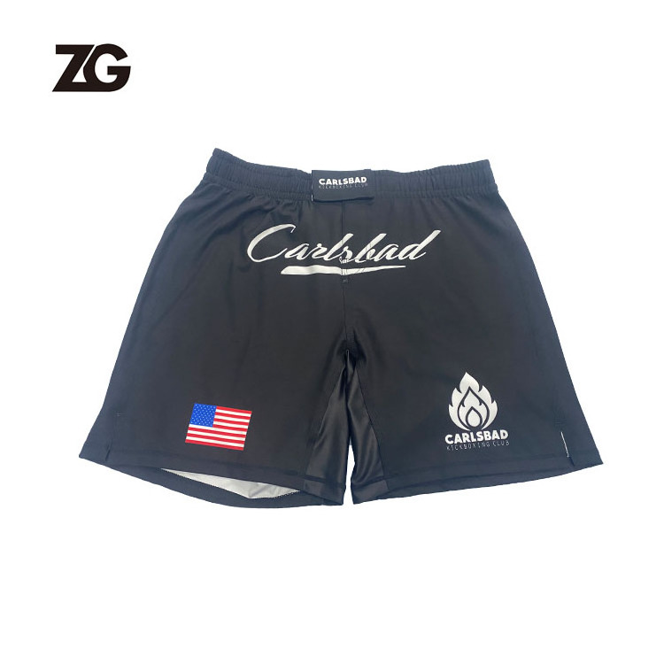 Factory Custom Black Fighting  Boxing MMA Shorts With Slit/Wholesale Sublimation Muay Thai MMA Shorts