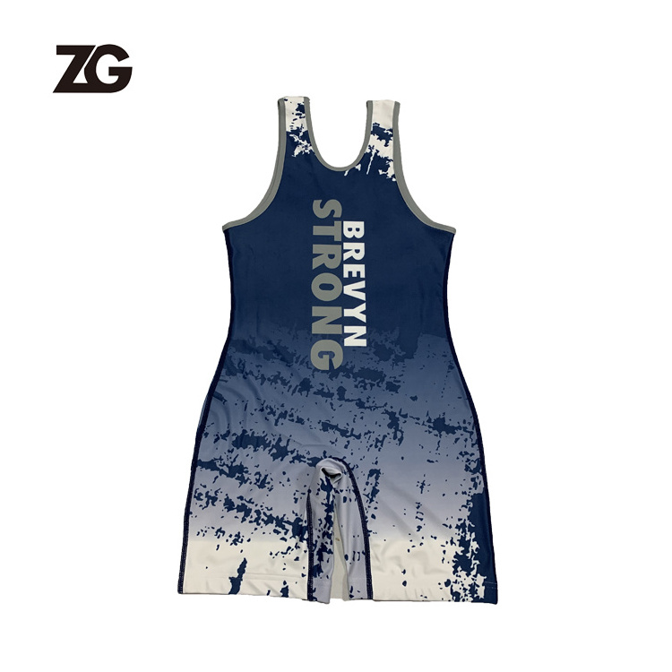 China Factory Direct Offer Free Design Funny Kids Singlet Wrestling/Sublimation Girl Blank Wrestling Singlet