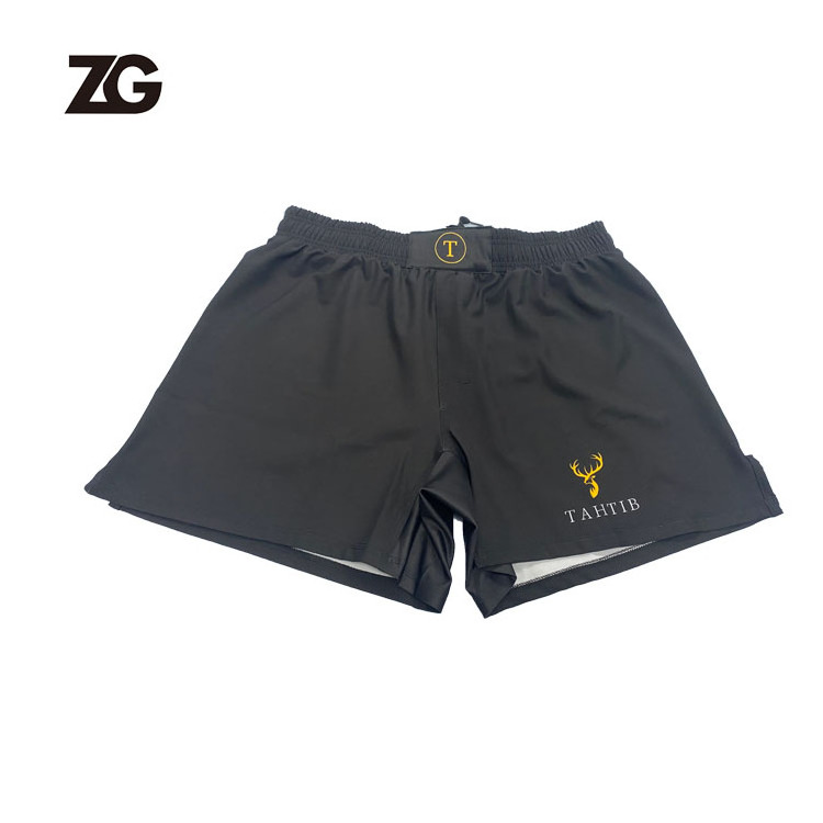 Factory Custom Black Fighting  Boxing MMA Shorts With Slit/Wholesale Sublimation Muay Thai MMA Shorts