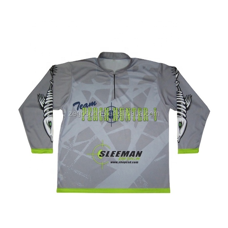 Custom Men's Tech Performance Breathable Moisture Wicking Long Sleeve Fishing Shirt With Logo Printed Wholesale