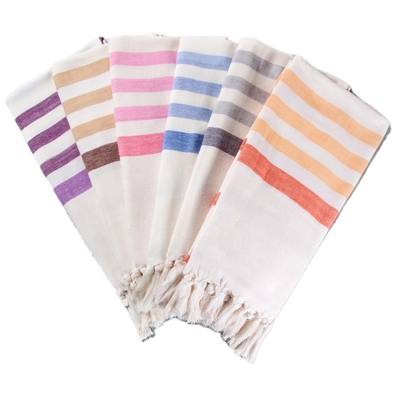 Quality Luxury cotton Jacquard Turkey Hamam Towel Tassels Beach Peshtemal Turkish Towel For Spa Hotel Picnic Beach