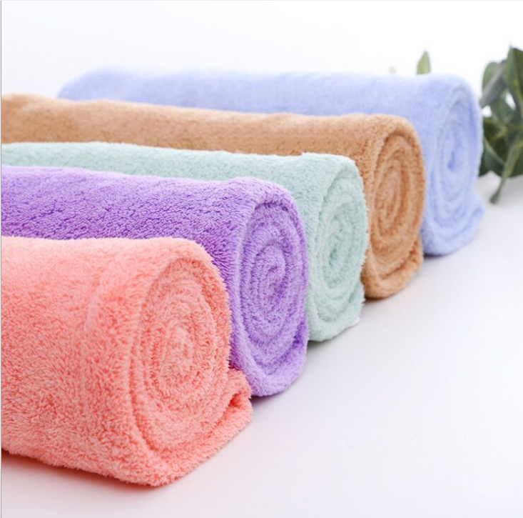 Cheap Wholesale custom curly hair turban towel cotton coral fleece velvet microfiber hair Salon dry wrap towel wrap for hair