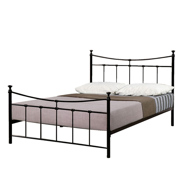 Free sample metal platform furniture black double bed frame for bedroom furniture set