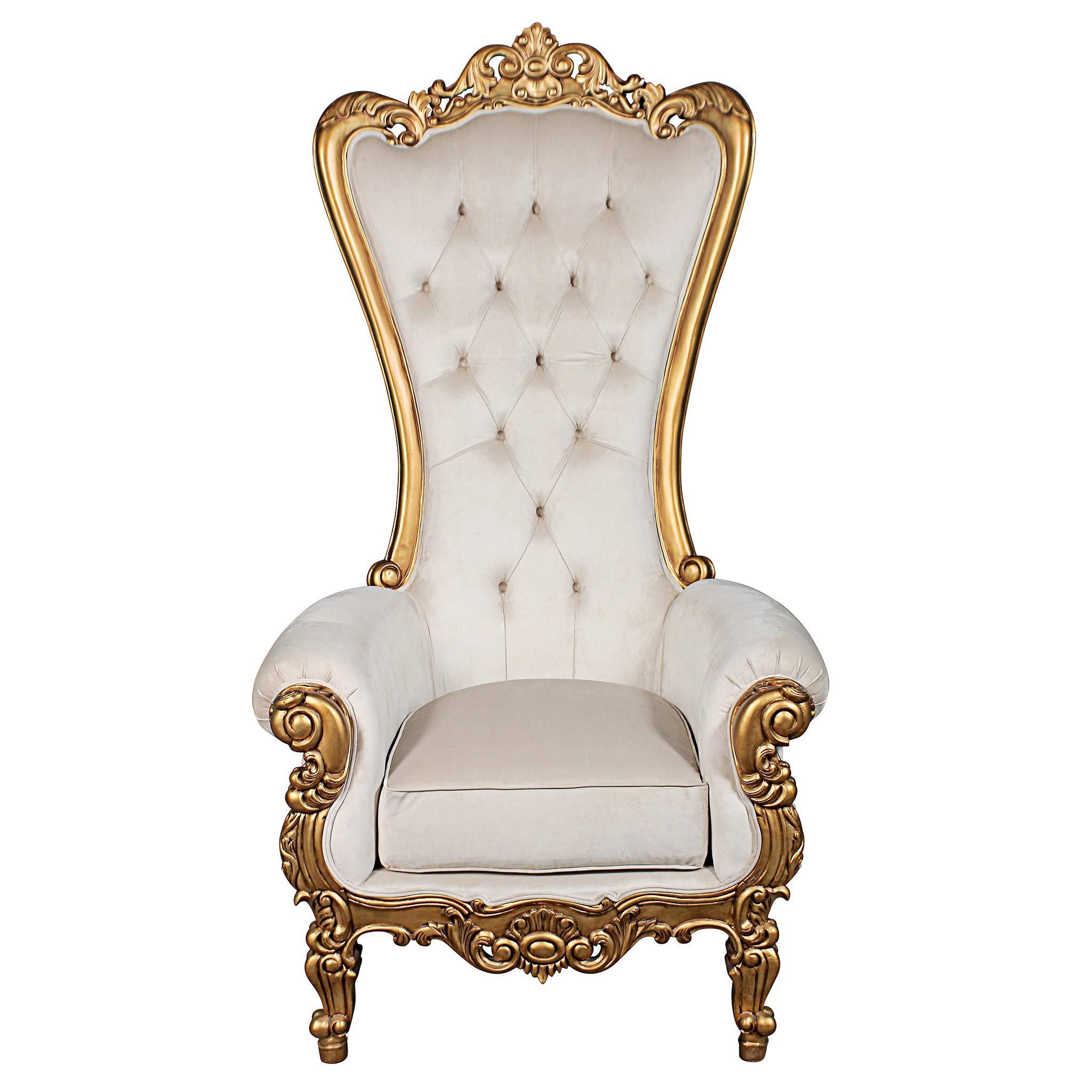 Cheap wholesale luxury wedding gold crown high back kids king and queen throne chair