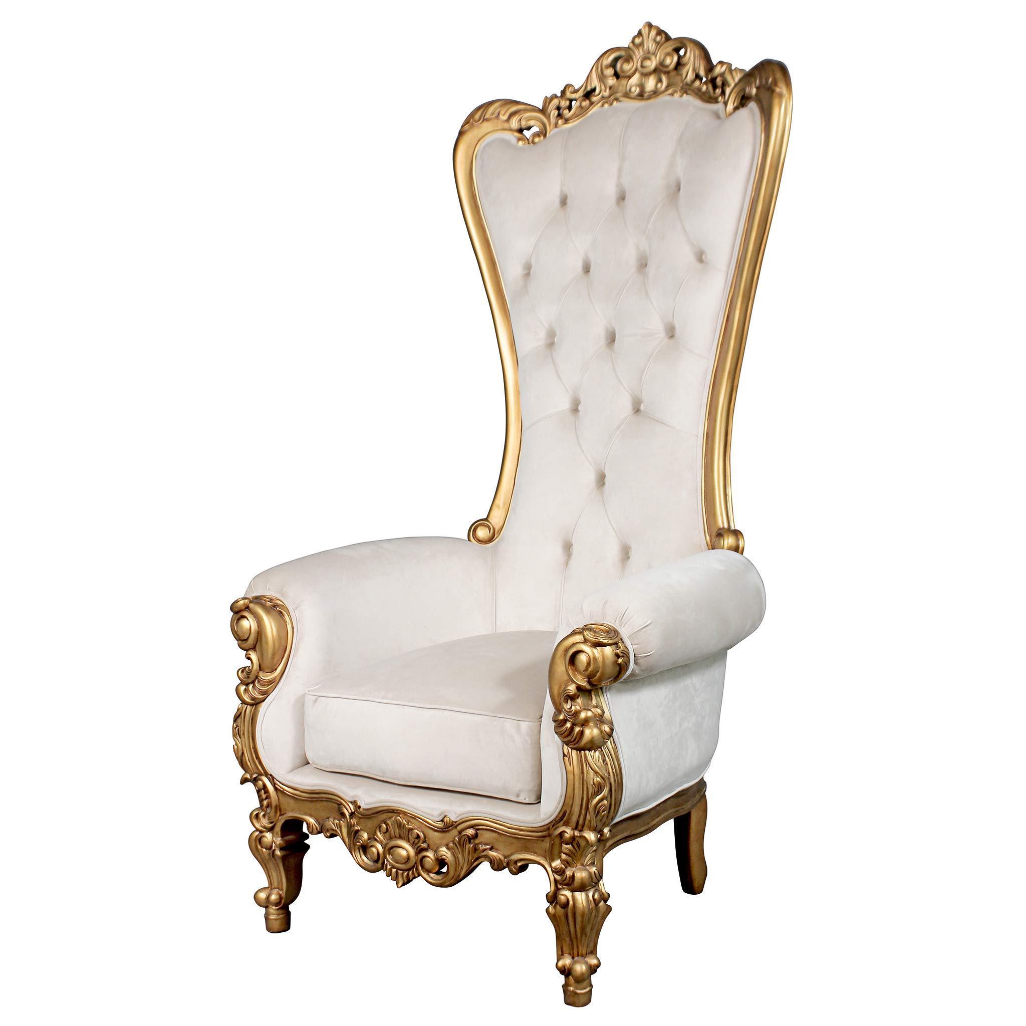 Cheap wholesale luxury wedding gold crown high back kids king and queen throne chair