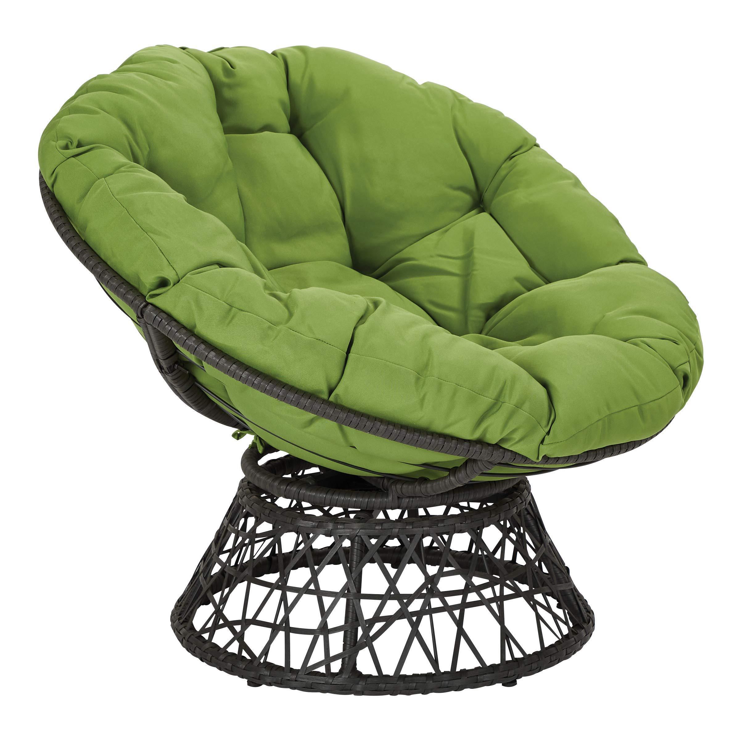 Wholesale Outdoor Garden Indoor Round Overstuffed Comfortable Wicker Rocking Papasan Chair with Cushion